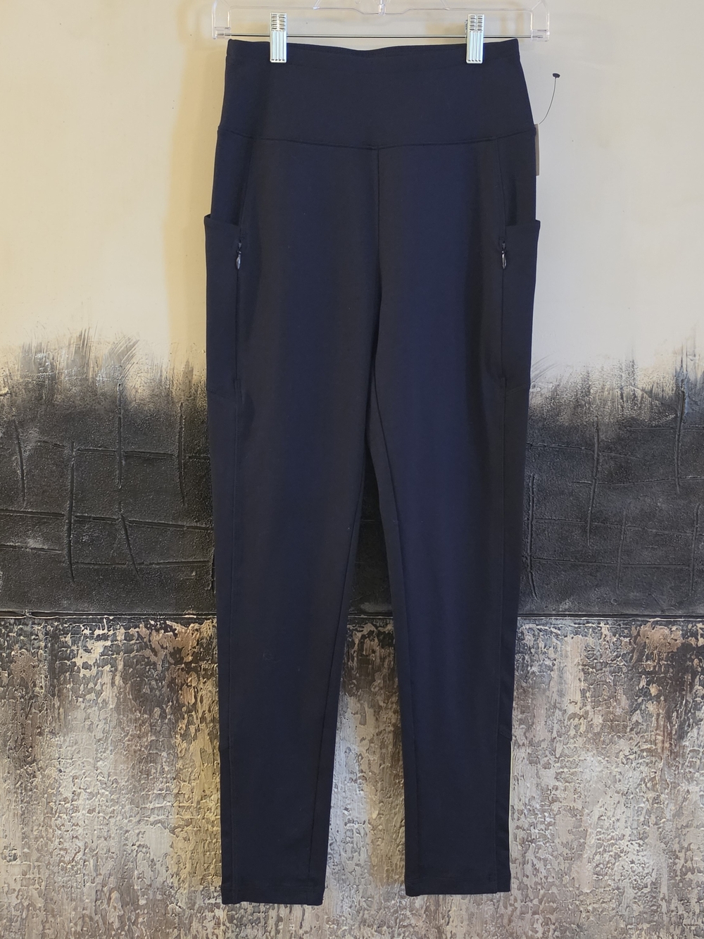 Talbots Black High-Rise Leggings with Side Zip Pockets